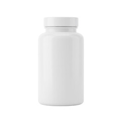Blank white plastic vitamin supplement pill bottle