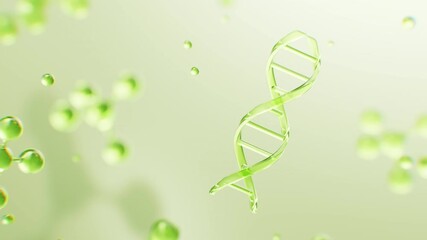 Transparent green molecules background, 3d rendering.