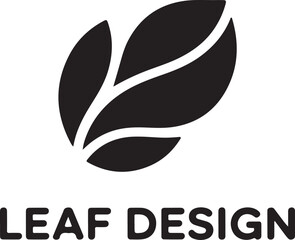 Modern black leaf graphic perfect for nature inspired logos and environmentally conscious branding projects transparent background