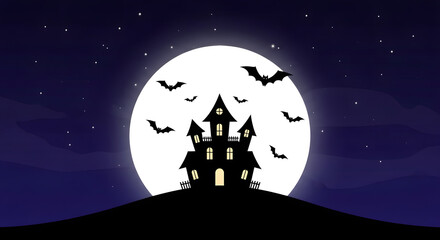 halloween background with haunted house