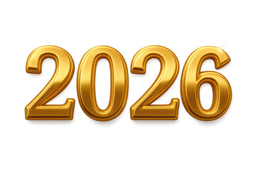 Gold 2026 number celebrating new year future