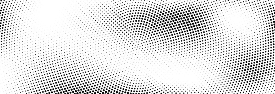 Radial dot noise gradient texture. Concentric halftone grain background. Rough dotted fading overlay wallpaper. Vector cartoon grit texture. Comic pop art backdrop for poster, banner, cover, print