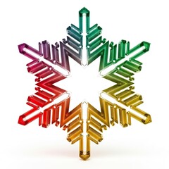 A bright, modern 3D render, flat Christmas ornaments design with smooth, polished surfaces and highly saturated colors of deep red, rich emerald green, and lustrous metallic gold on a white background