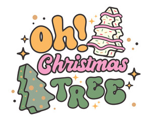 Christmas cake illustration vector, christmas tree