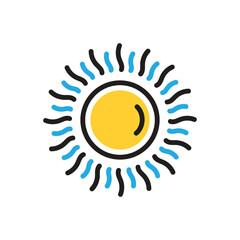 Multi color icon for sun
