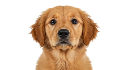 Golden Retriever Puppy Face with Sparkle Details Brown Background Realistic Photo