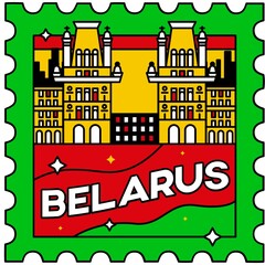 Obraz premium vector illustration of a town belarus