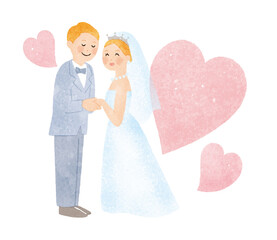 幸せに包まれた花嫁と花婿　結婚式　ウェディング