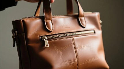 brown leather bag