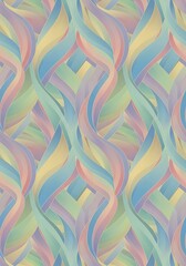 Pastel Waves Interwoven, Seamless Pattern in Soft, Gradient Hues