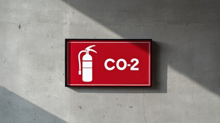Fire Safety Sign for Carbon Dioxide Fire Extinguisher in Modern Setting