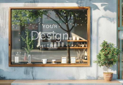 Customizable Storefront Window Mockup PSD