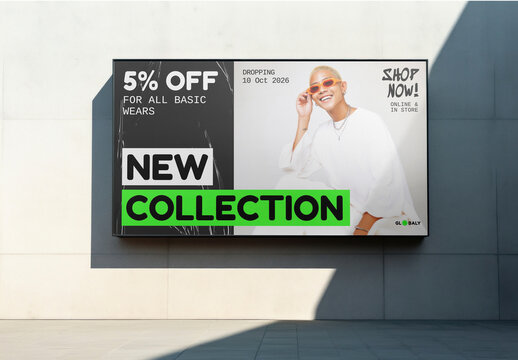 Fashion Billboard Promoting New Collection Mockup PSD