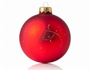 Close-Up of Red Christmas Ornament with Reflection