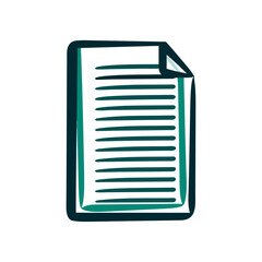 Olive Document Icon with Folded Corner a solid olive document icon as a rectangle with a folded top right corner