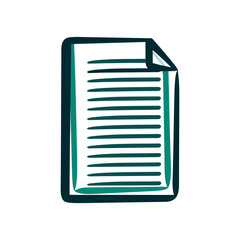 Olive Document Icon with Folded Corner a solid olive document icon as a rectangle with a folded top right corner