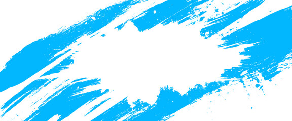 Obraz premium Vector Abstract Blue Paint Brush Stroke Grunge Texture Design
