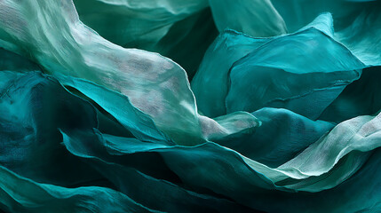 Teal Silk Ocean Tranquility: Perfect for Seaside Resort Promotions and Marine-Themed Celebrations Embracing Coastal Beauty