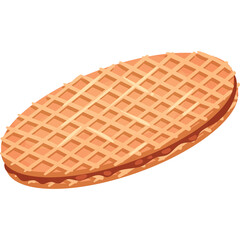 Pixel Art Waffle Cookie Sandwich with Cream Filling Transparent Background Isolated Delicious Snack