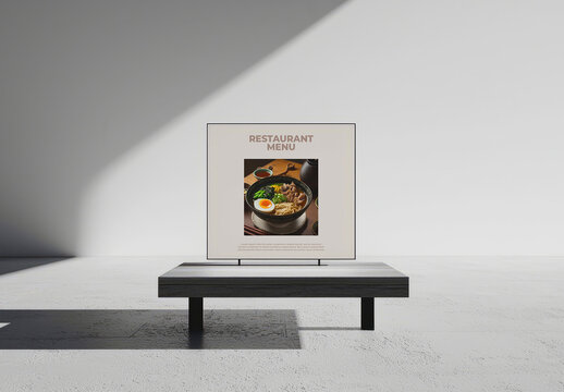 Square Restaurant Table Menu Mockup Template
