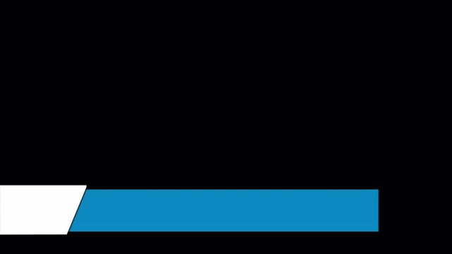 Minimalist Lower Third Title Bar Animation - Alpha Channel, Modern Blue and White Lower Third Overlay, Clean Corporate Name Plate Motion Graphic