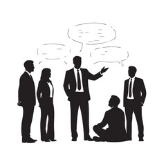 Business Meeting Discussion Silhouette Team Presentation Speech Communication Group Conference Brainstorming Idea Exchange
