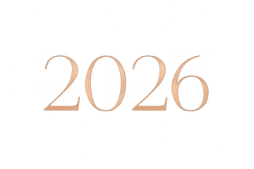 Year 2026 number elegant gold design on transparent background