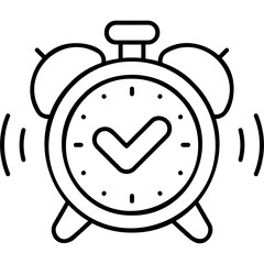 Line Art Punctuality Icon