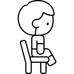 Line Art Sitting Icon