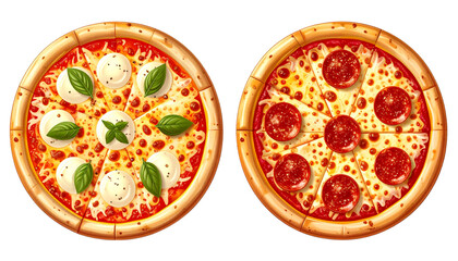 1. Fresh Hot Pizza Collection, isolated on transparent background