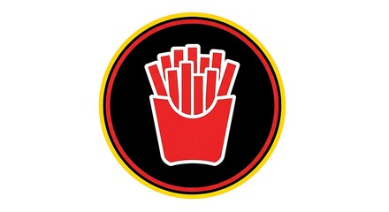 French fries icon vector illustration for fast food restaurant menu and logo design ideas