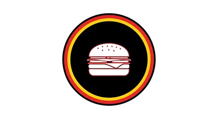Burger vector illustration for food blog or restaurant menu with black background