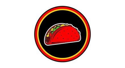 Taco tuesday mexican food restaurant logo design delicious tacos and fast food delivery icon