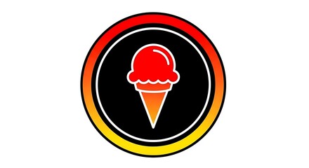 Ice cream cone logo design for dessert shop vector illustration summer sweet treat icon 90