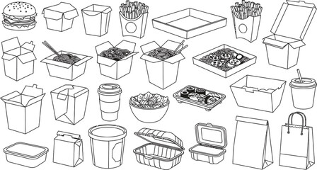 Hand drawn set of healthy food ingredient doodles with lettering in vector