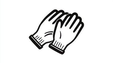 Obraz premium Classic Black and White Illustration of a Pair of Gloves