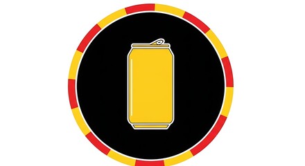 Yellow soda can illustration vector art for beverage drink design and product branding use