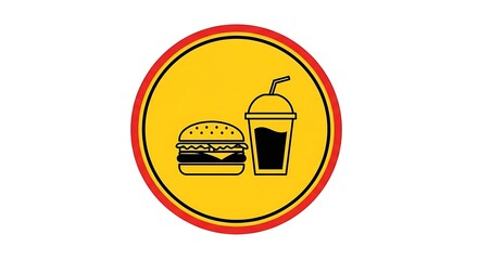 Find burger and drink vector icon fast food restaurant symbol logo graphic illustration