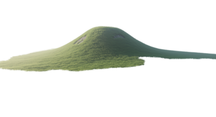 Green Mossy Hill with Abstract Textured Surface Gentle Light