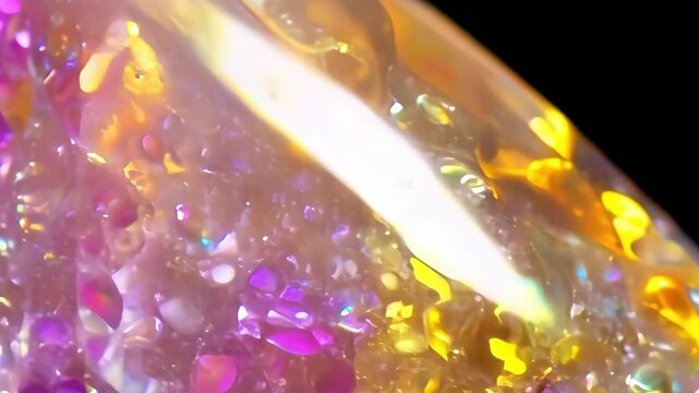 Shiny glossy faceted black opal crystals textures. Luxary background. Rough gemstones