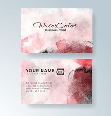Beautiful business card template with watercolor