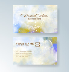 Beautiful business card template with watercolor