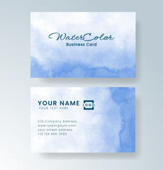 Beautiful business card template with watercolor