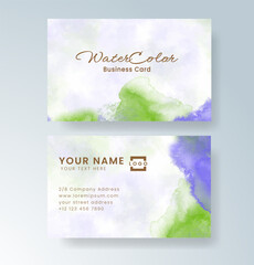 Beautiful business card template with watercolor
