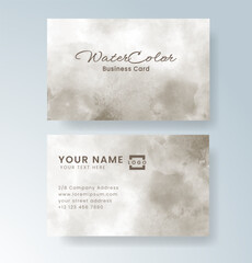 Beautiful business card template with watercolor