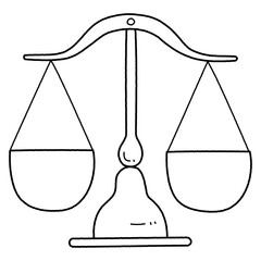 モノクロの天秤のイラスト