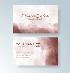 Beautiful business card template with watercolor