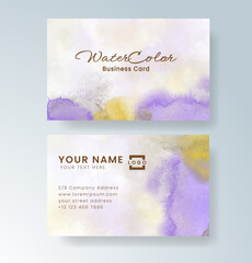 Beautiful business card template with watercolor