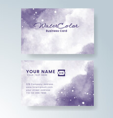 Beautiful business card template with watercolor