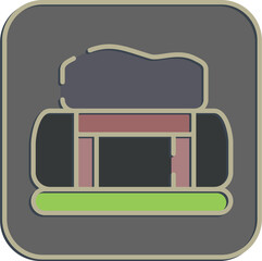 Icon tunnel. Gold mining elements. Icon in embossed style.